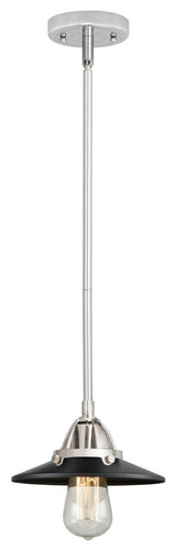 Railroad Mini Pendant, Polished Chrome, Matte Black, Matte Black