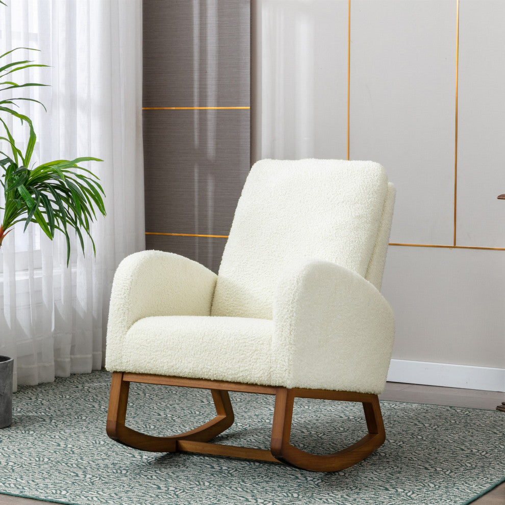 Gewnee Recliner Armchair with Wood Legs and Side Pocket