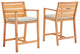 Portsmouth Outdoor Patio Karri Wood Bar Stool Set of 2 Natural Taupe