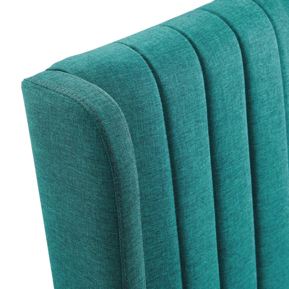 Side Dining Chair, Set of 2, Fabric, Teal Blue, Modern, Cafe Bistro Restaurant