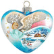 Hand Painted Scenic Glass Ornament Angel Heart