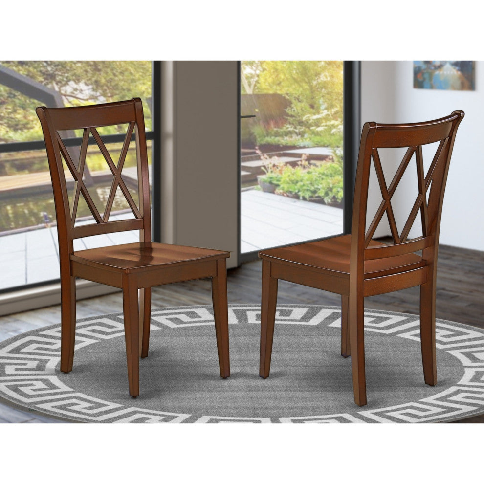Set of 2 Chairs Clarksville Double X-Back Chairs, Mahoganyh Finish