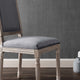 French Vintage Side Dining Chair, Velvet, Wood, Brown Natural Gray, Modern