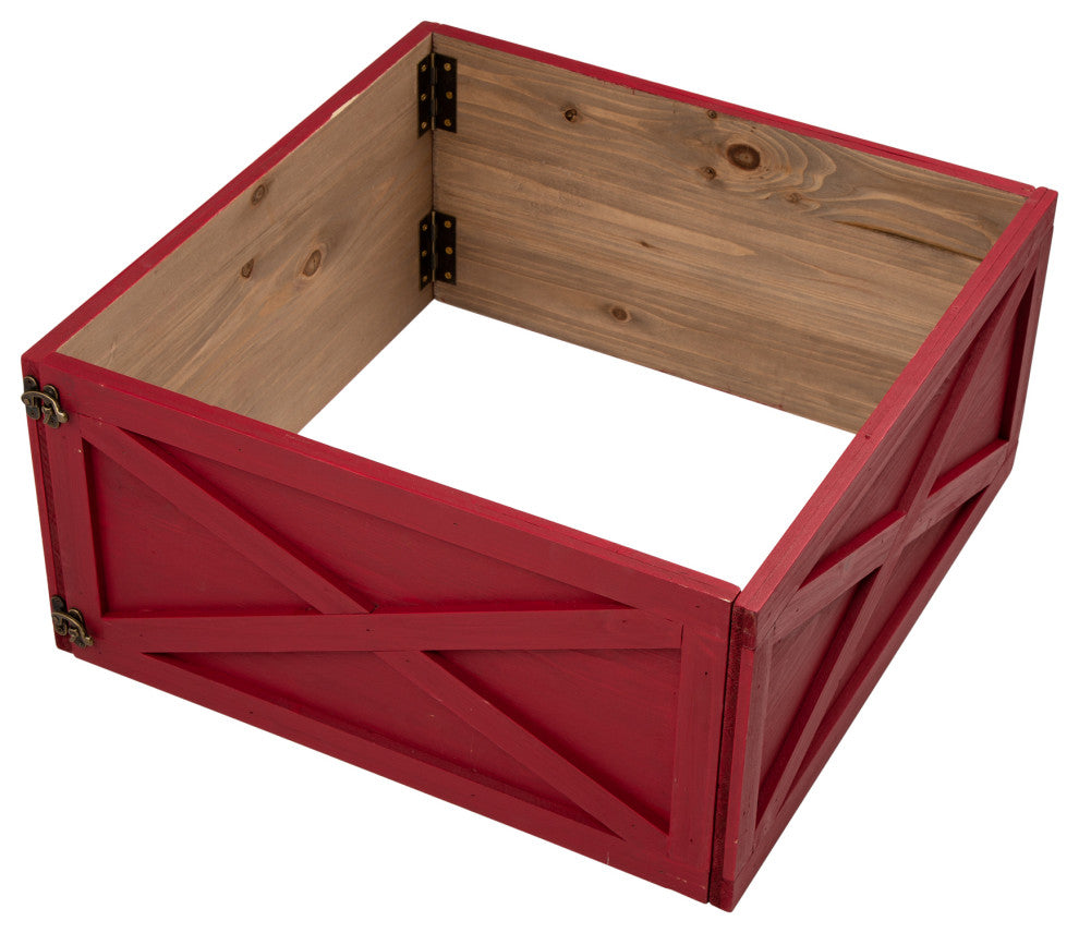 22"L Red Wooden Tree Collar