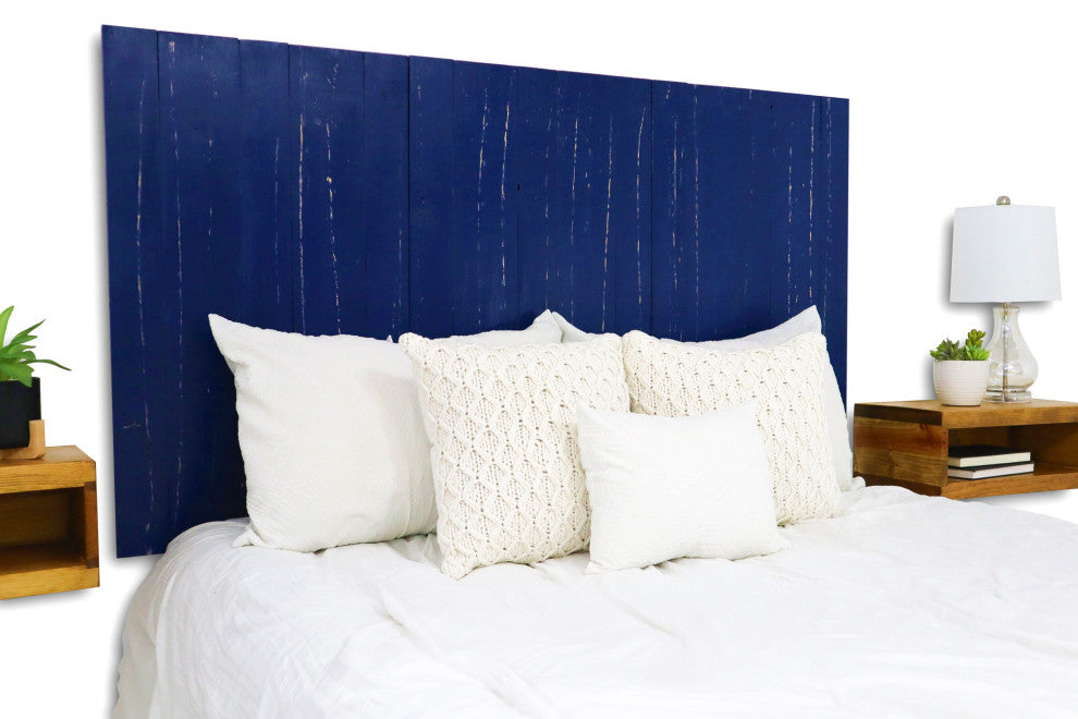 Handcrafted Headboard, Leaner Style, Navy Blue, Twin