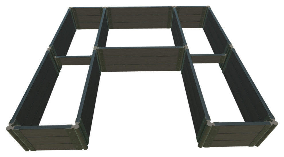 Weathered Wood Walk-In U-Shape Ft. Bragg 8'x8'x16.5" Raised Garden Bed