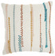 Multicolor Embroidered Stripe Throw Pillow
