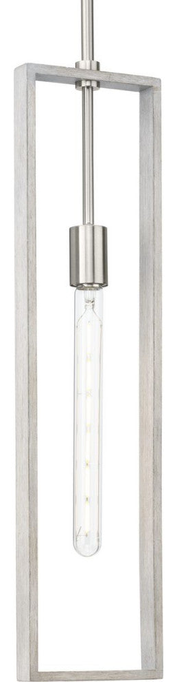 Boundary Collection 1-Light Modern Pendant, Brushed Nickel