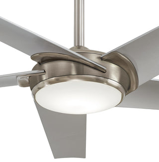 MinkaAire Nickel Raptor 60" 5-Blade LED Indoor Ceiling Fan w/ Remote