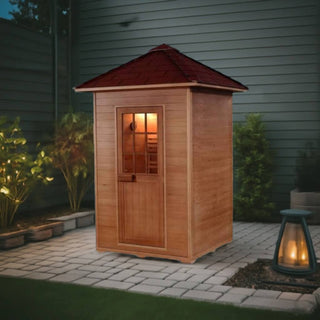 Eagle 2 Person Outdoor Traditional Sauna, Electric 4.5 kw Harvia Heater