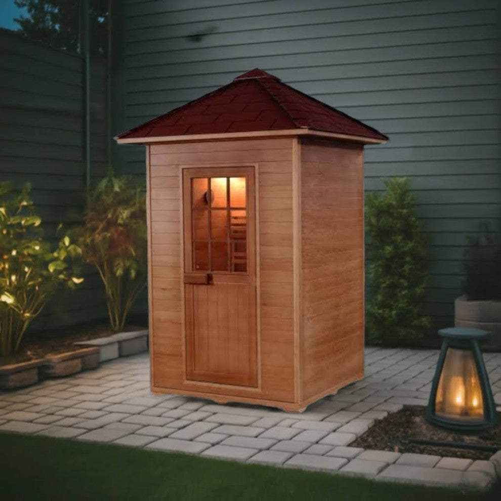 Eagle 2 Person Outdoor Traditional Sauna, Electric 4.5 kw Harvia Heater