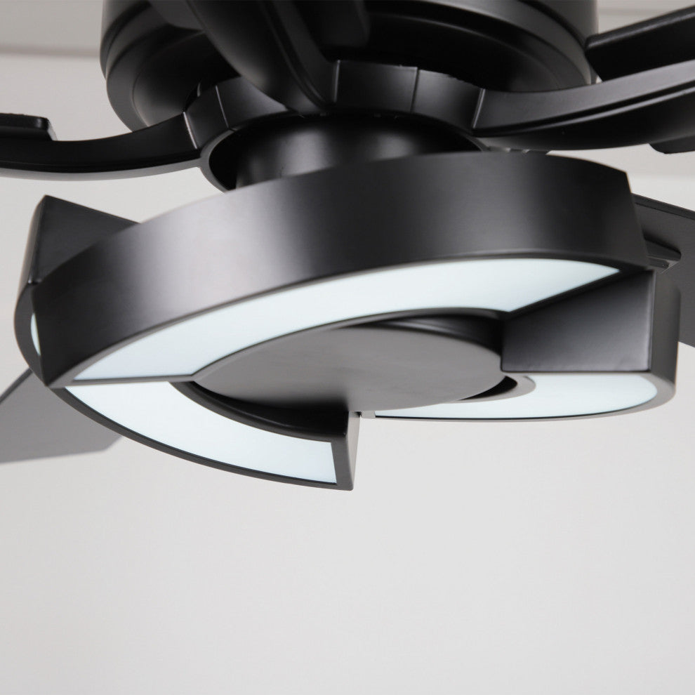 52 in. Black LED Ceiling Fan with Remote Control