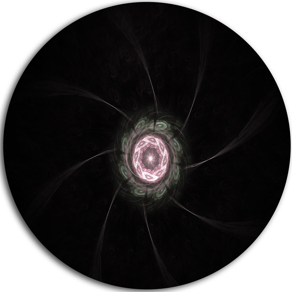 Small Radial Fractal Flower In Light Purple, Floral Disc Artwork, 11"
