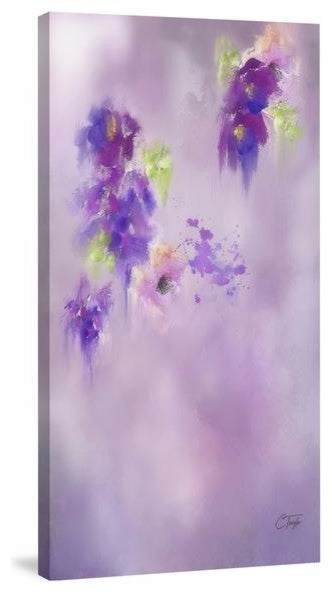 "Cascading Orchids" Painting Print on Wrapped Canvas, 30"x60"