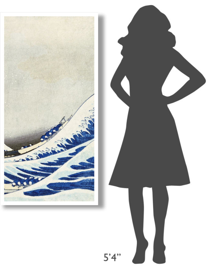 "The Great Wave of Kanagawa (right)" Digital Paper Print by Hokusai, 26"x50"