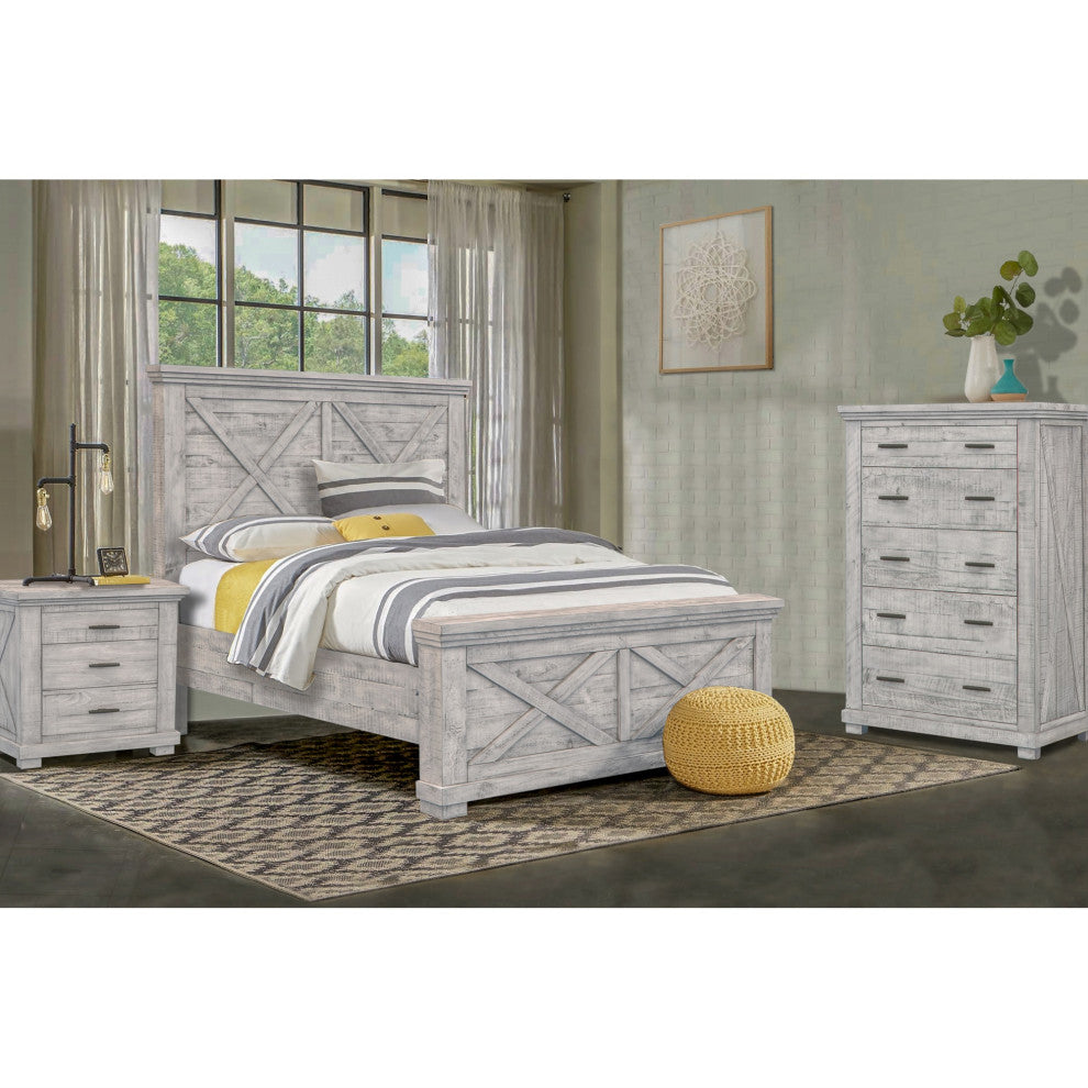 Sunset Trading Crossing Barn Queen 5 Piece Bedroom Set | Wood Panel Bed