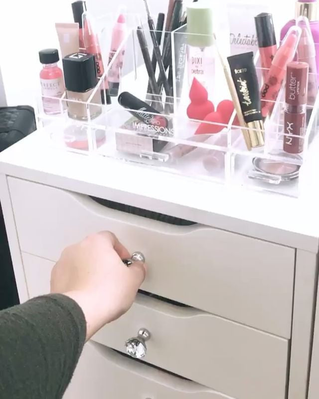 Acrylic Brush and Makeup Organizer Tray
