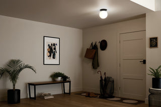 Albers 1 Light Flush Mount Light, Champagne Bronze, Black