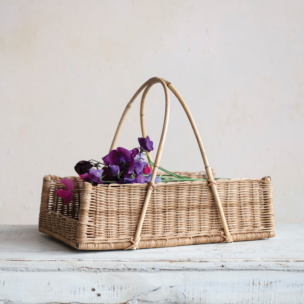 Decorative Rattan Hanging Basket, Natural