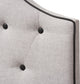 Windsor Modern Grayish Beige Fabric Scalloped ButToned King Size Headboard