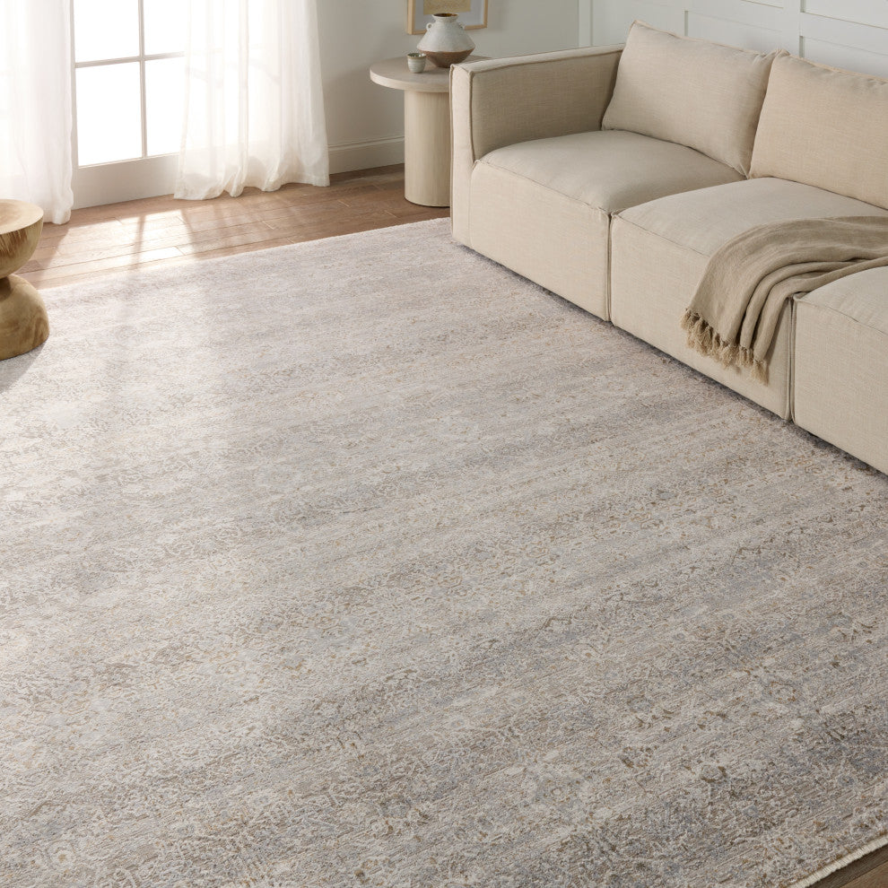 Vibe by Jaipur Living Wayreth Floral Taupe/ Silver Area Rug 5'3"X7'6"