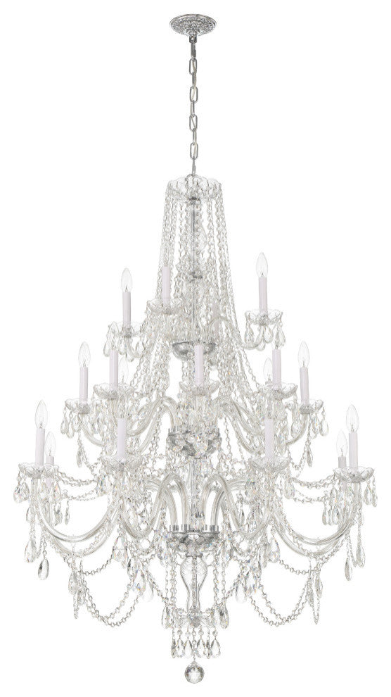 Traditional Crystal 20-Light Polished Chrome Chandelier
