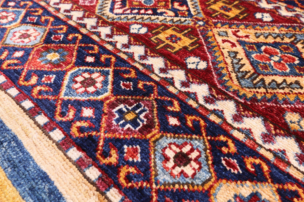2' 7" X 8' 1" Runner Handmade Super Kazak Khorjin Rug Q5396