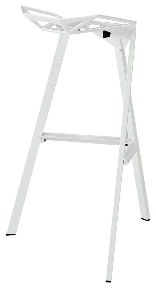 Modern Contemporary Dining Kitchen Stacking Bar Stool White