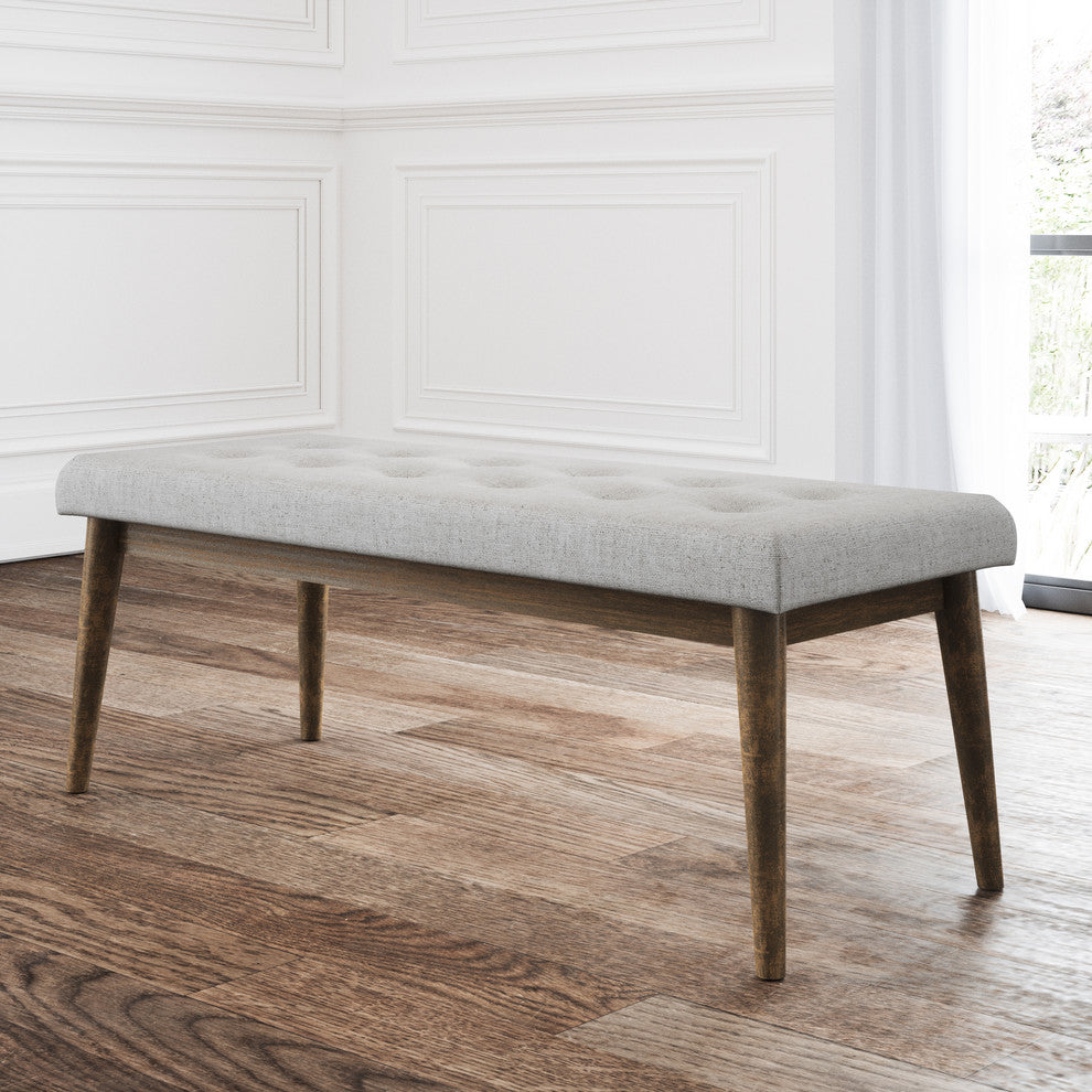 Silas Retro Upholstered Tufted Mid-Century Bench