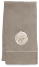 Natural Linen Guest Towel, Sand Dollar, Cream