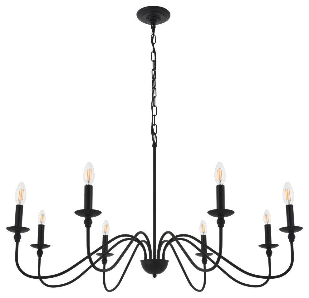 Matte Black Finish 8-Light Pendant