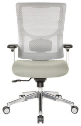 Progrid White Mesh High Back Chair With 2-Way Adjustable Arms and Seat Slider