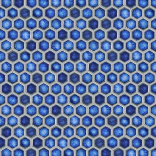 Hudson 1" Hex Sapphire Porcelain Floor and Wall Tile