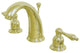 Kingston Brass Widespread Bathroom Faucet With Retail Pop-Up, Polished Brass