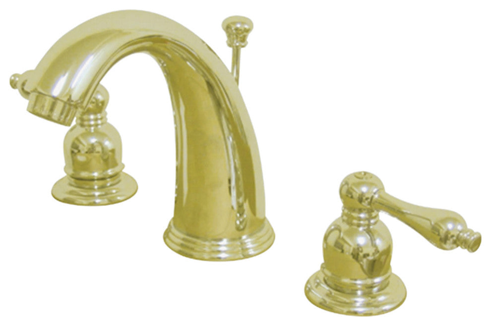 Kingston Brass Widespread Bathroom Faucet With Retail Pop-Up, Polished Brass