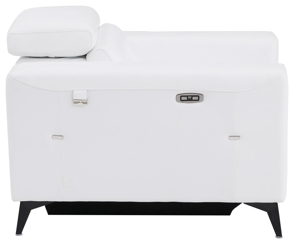 Arezzo Genuine Italian Leather Modern Chair, White