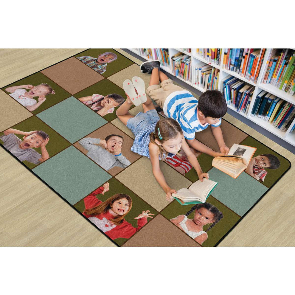 Flagship Carpets FA1152-32FS 6x8'4 Social Emotional Seating Earthtone Rug