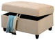 Belville Ottoman With Storage, Velvet, Beige