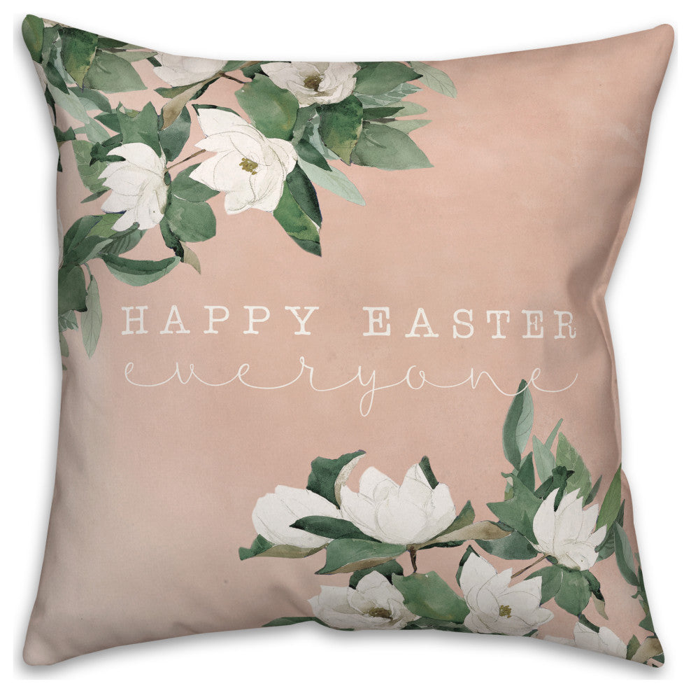 Pink Floral Easter 18x18 Spun Poly Pillow