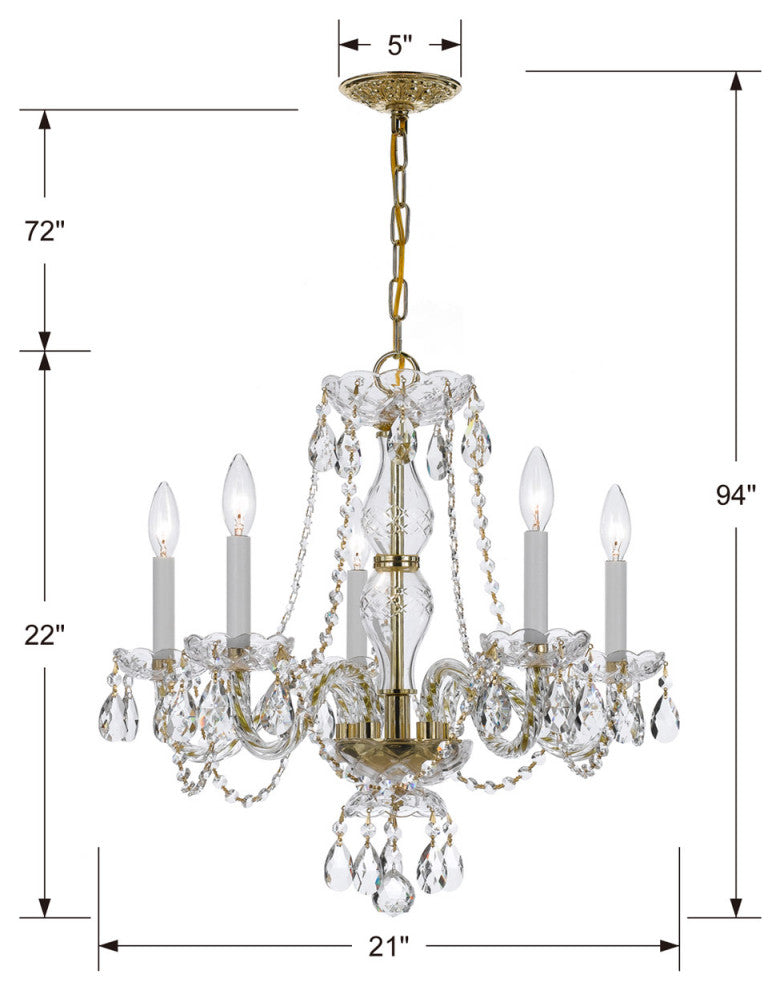 Crystorama Traditional Crystal 5-Light Chandelier
