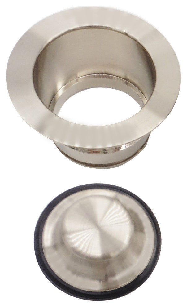 Ez-Mount Style Disposal Flange And Stopper In Oil Rubbed Bronze, Satin Nickel