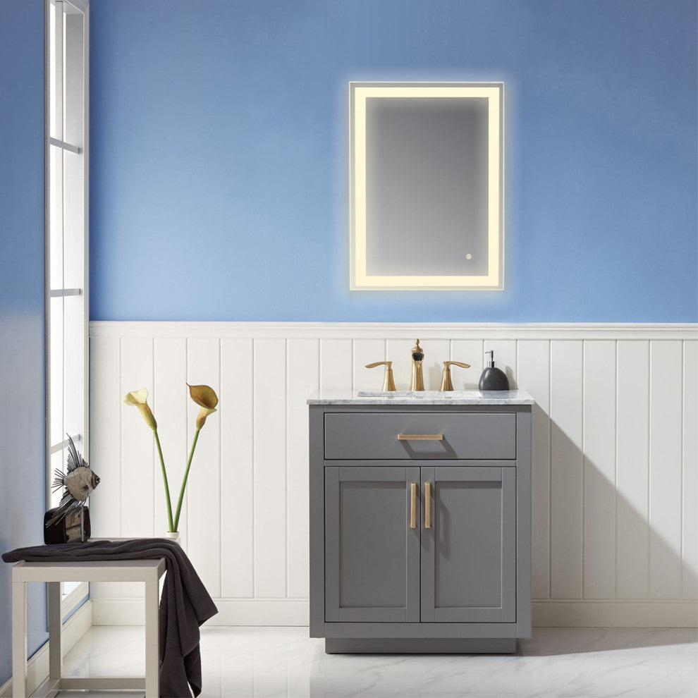 Genova 24" Rectangle Frameless Modern LED Bathroom Vanity Mirror