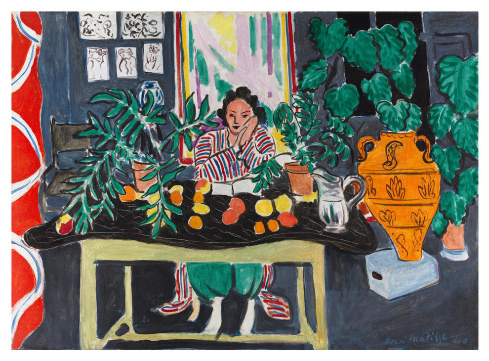 "Interior with an Etruscan Vase, 1940" Paper Print by Henri Matisse, 24"x18"