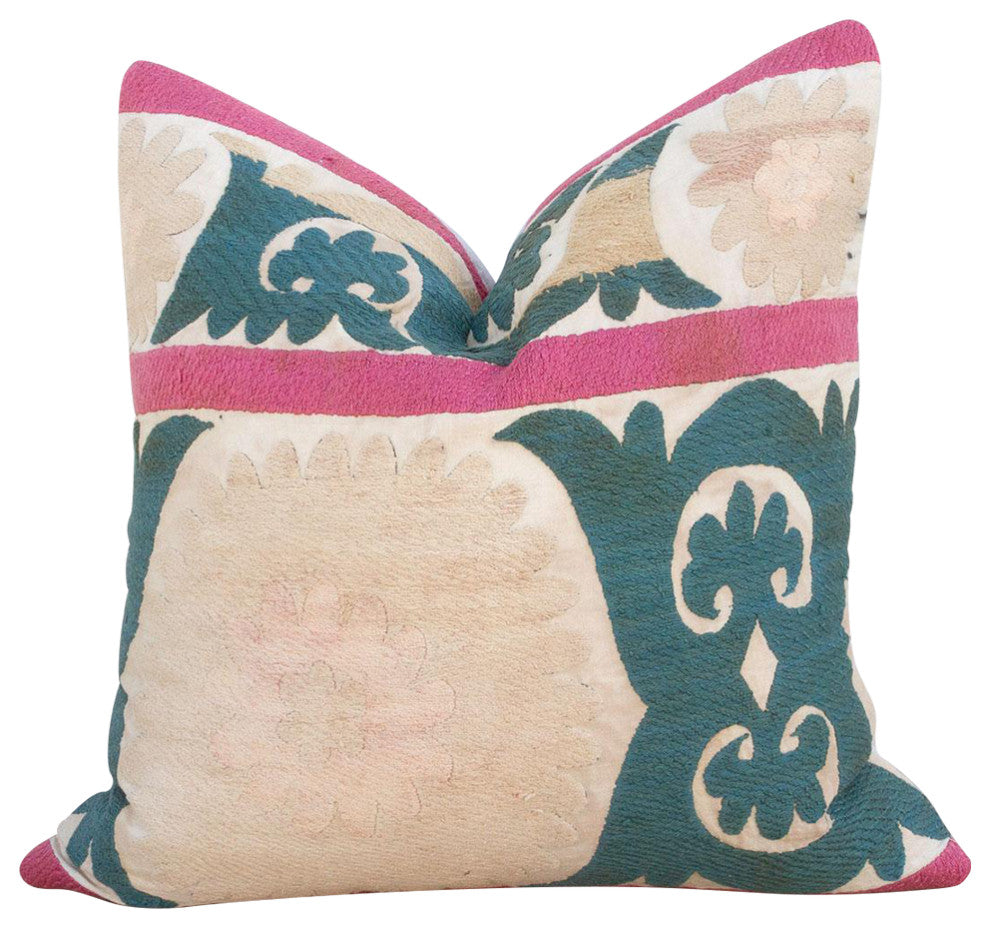 Dawn Dew Vintage Suzani Pillow
