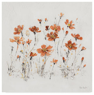 Lisa Audit 'Wildflowers Iii Orange On White' Canvas Art, 18"x18"