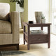 Warm Shaker Solid Wood 20" Rustic End Side Table, Warm Walnut Brown