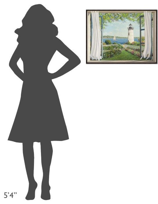 "Finestra sul faro" Framed Canvas Giclee by Andrea Del Missier, 25x19"