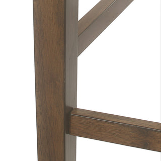 Boughton Farmhouse Upholstered Wood Counter Stools, Set of 2, Antique Brown