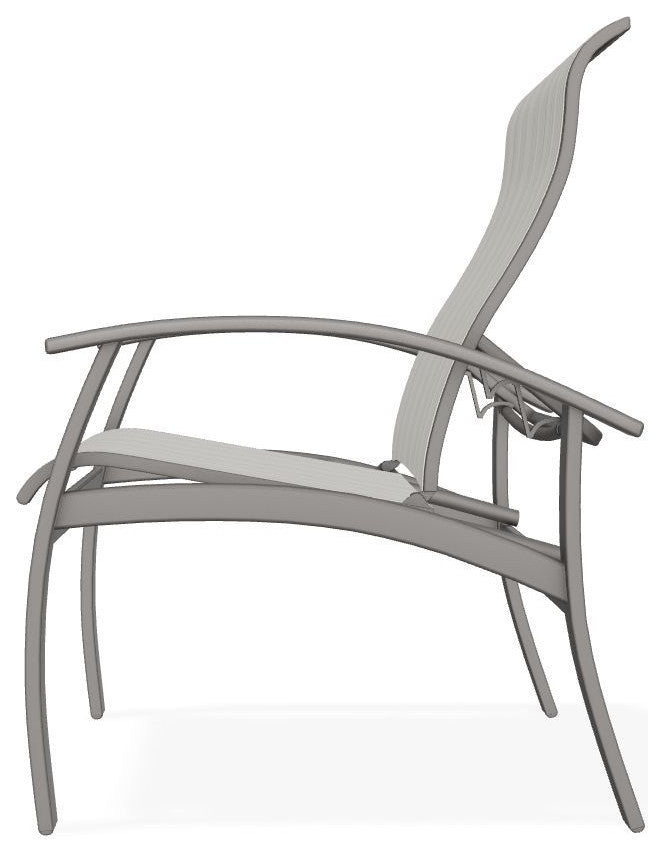 Belle Isle Sling Adjustable Outdoor Dining Chair, Harbor/Warm Gray