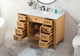 Home Living Vanity with Carrara White Marble Countertop, Natural Wood, 48", Single Sink